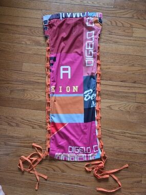 AKIRA White Dress with Pink and Orange Trim